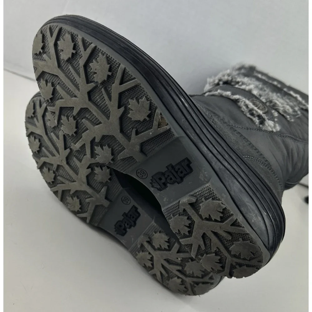 Pajar Women's Knee High Faux Fur Trim Boots Winter Snow Button Grey Size 39 US 8 - Picture 8 of 12